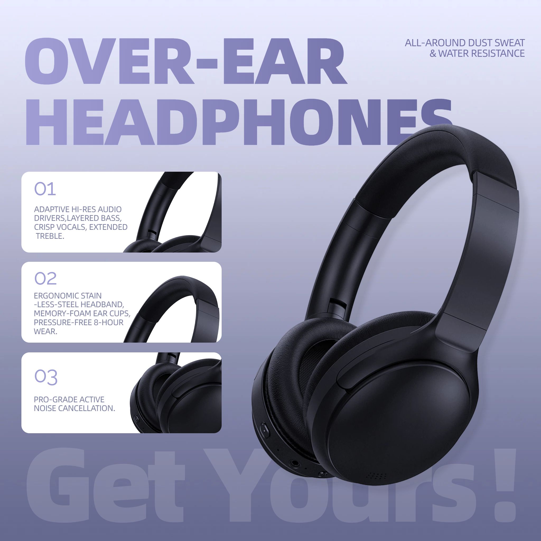 时尚风紫色数码家电营销带货数码3C类跨境电商主图