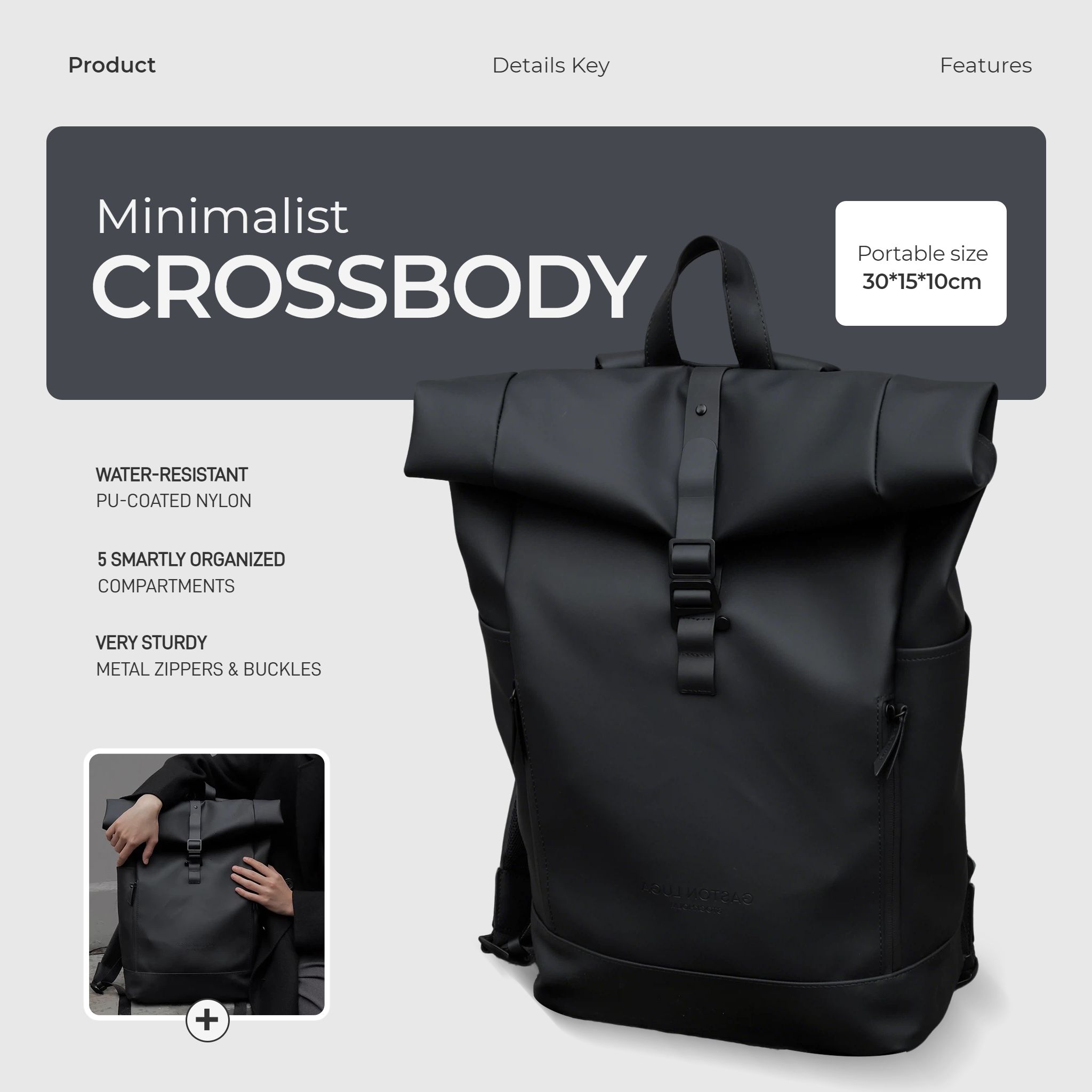 简约风灰色鞋服箱包营销带货服饰箱包类跨境电商主图