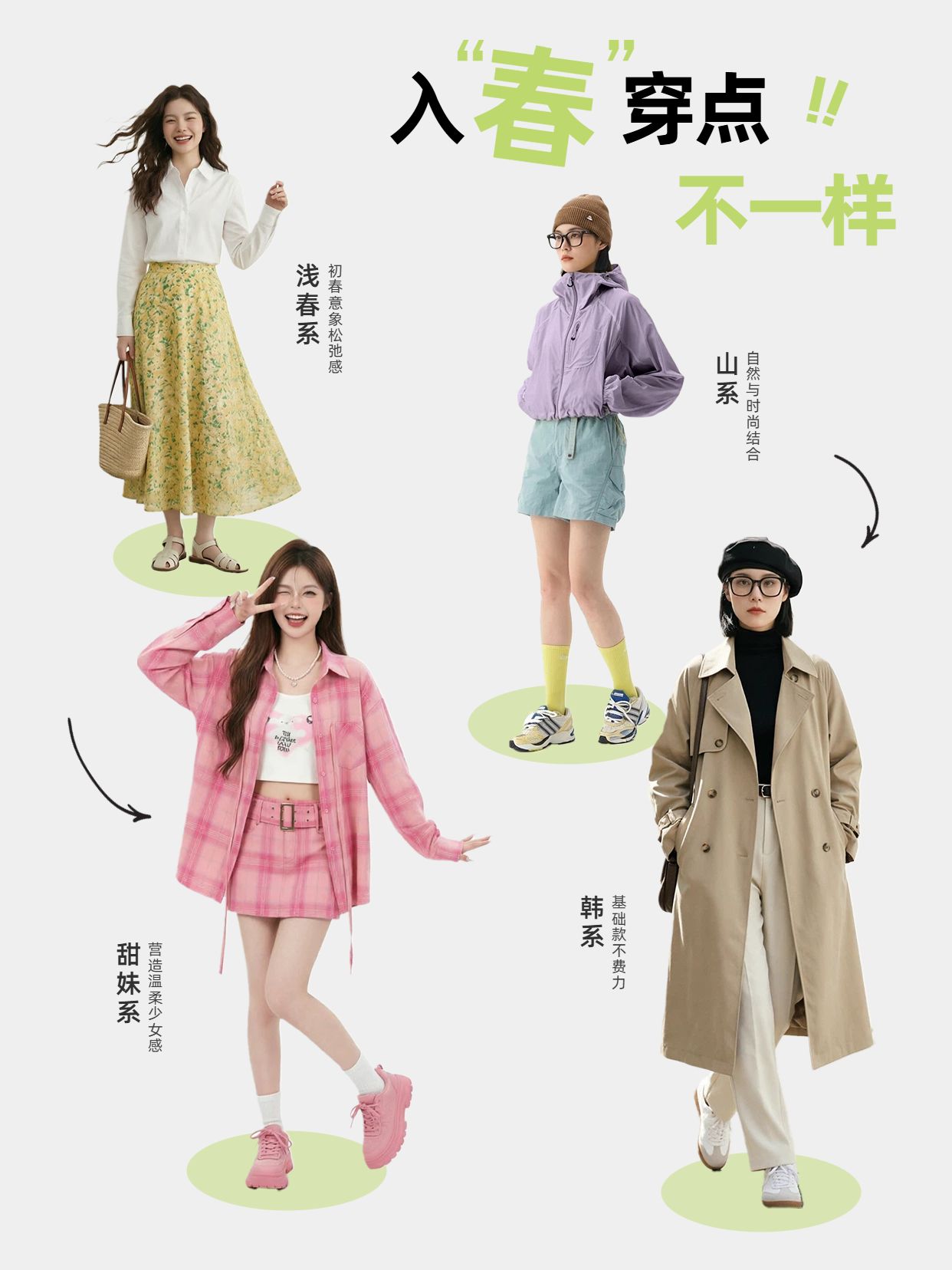 简约时尚风黄色鞋服箱包类交流分享入春穿点不一样小红书封面