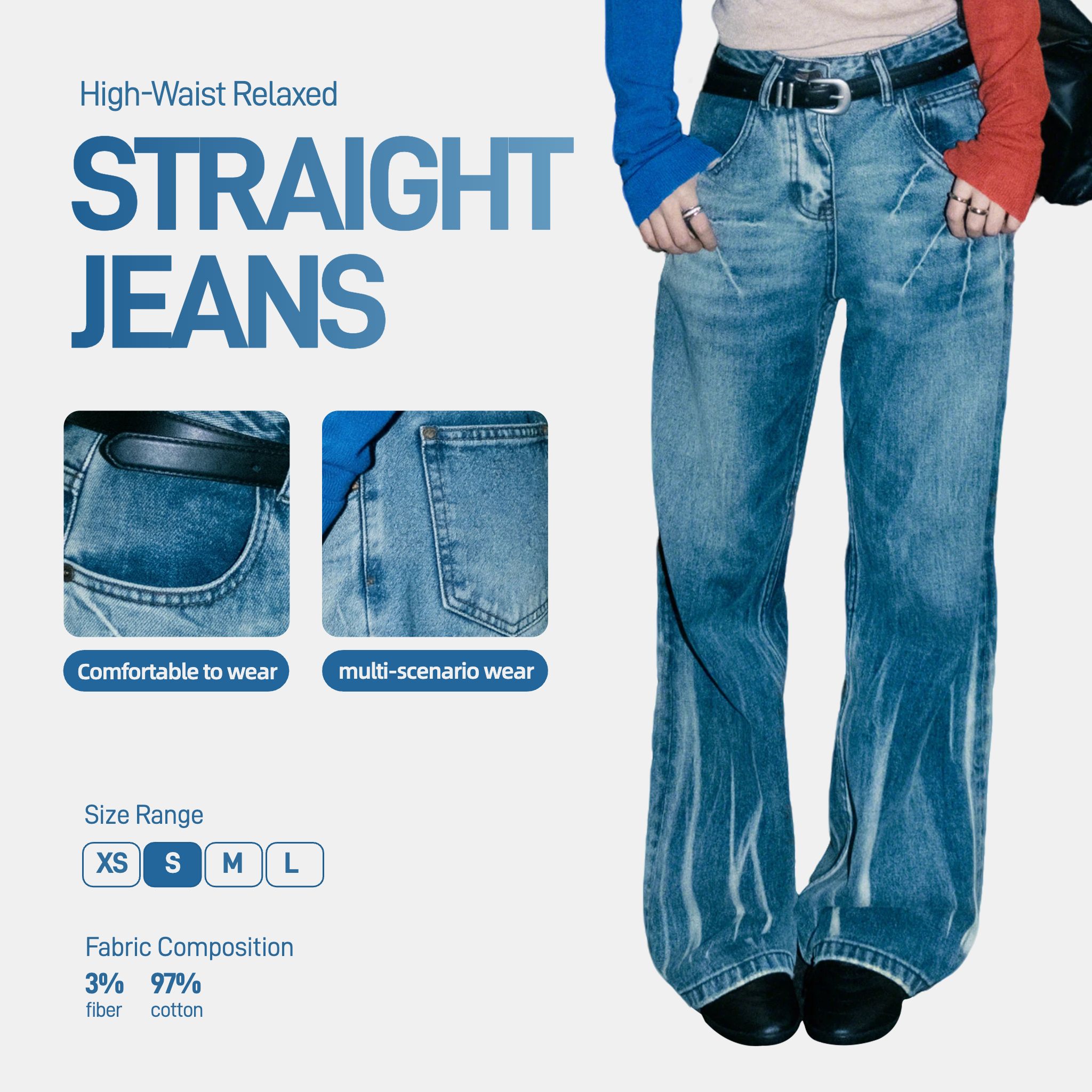 简约风蓝色灰色服饰箱包类营销带货跨境电商主图