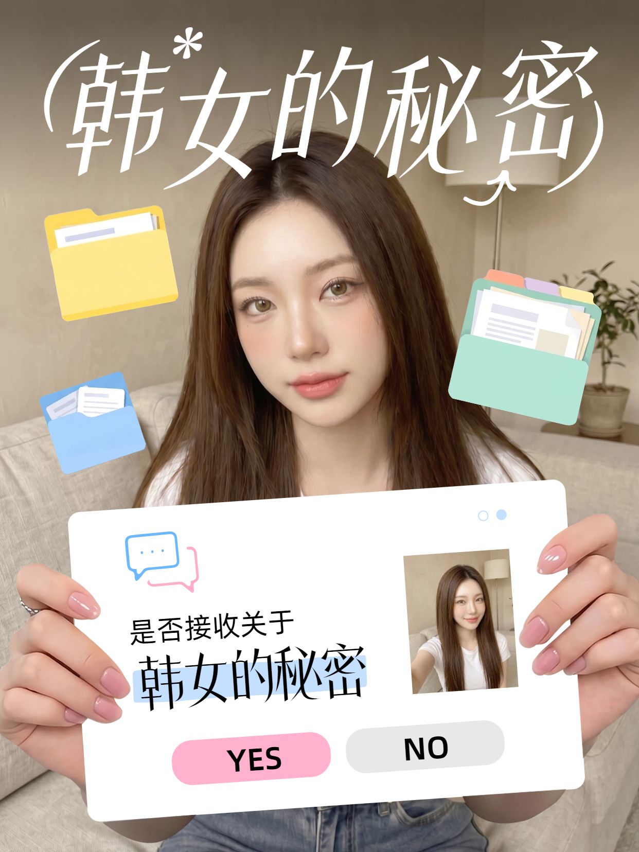 实景风黄色通用类交流分享韩女的秘密小红书封面