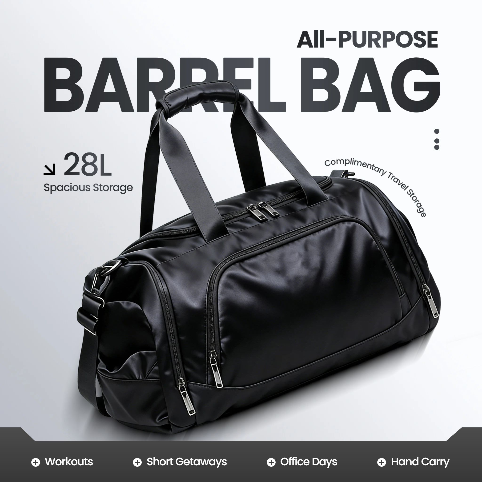 简约时尚风灰黑色营销带货服饰箱包类跨境电商主图