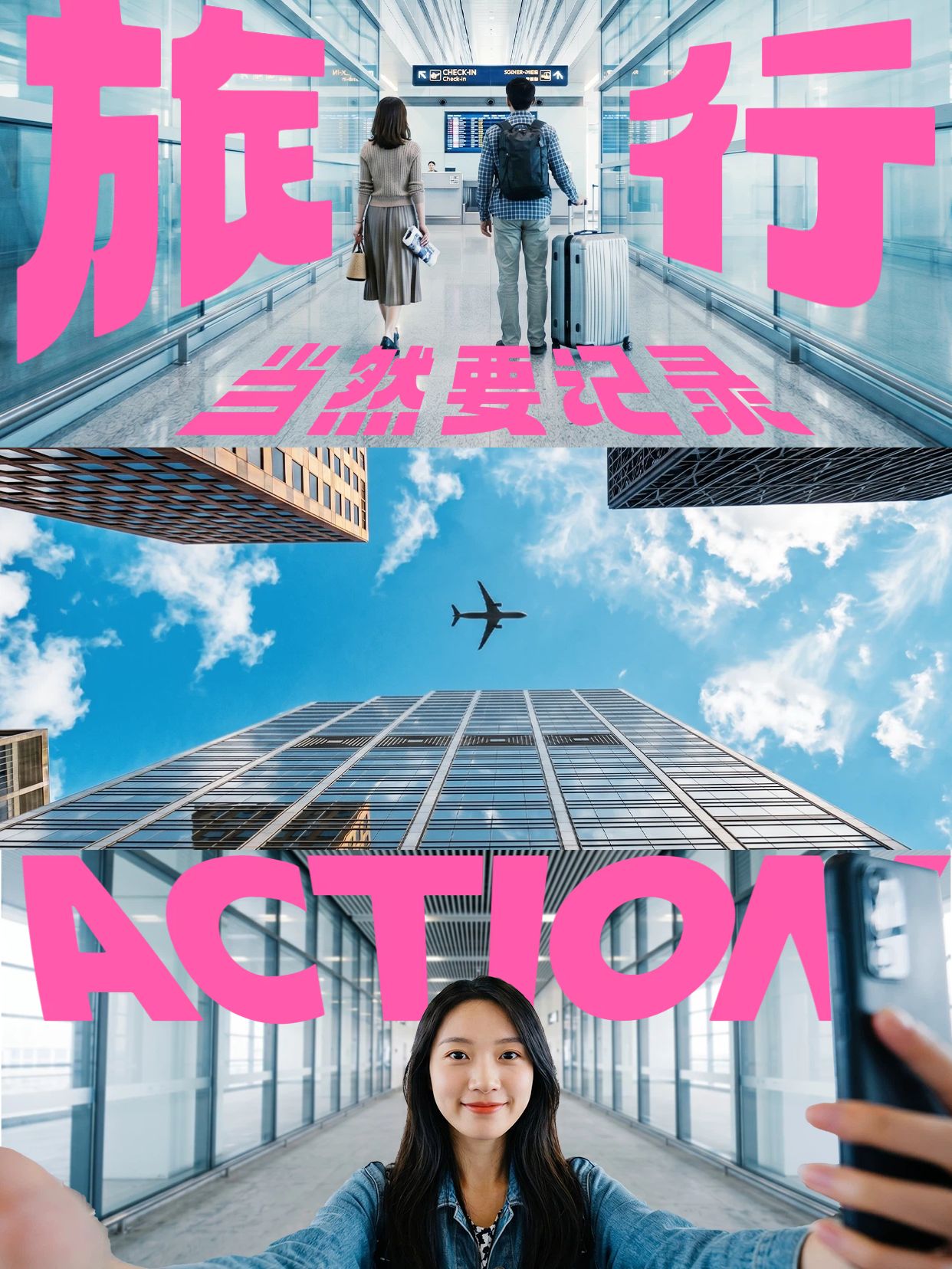 实景风蓝色粉色旅游出行类交流分享旅行当然要记录小红书封面