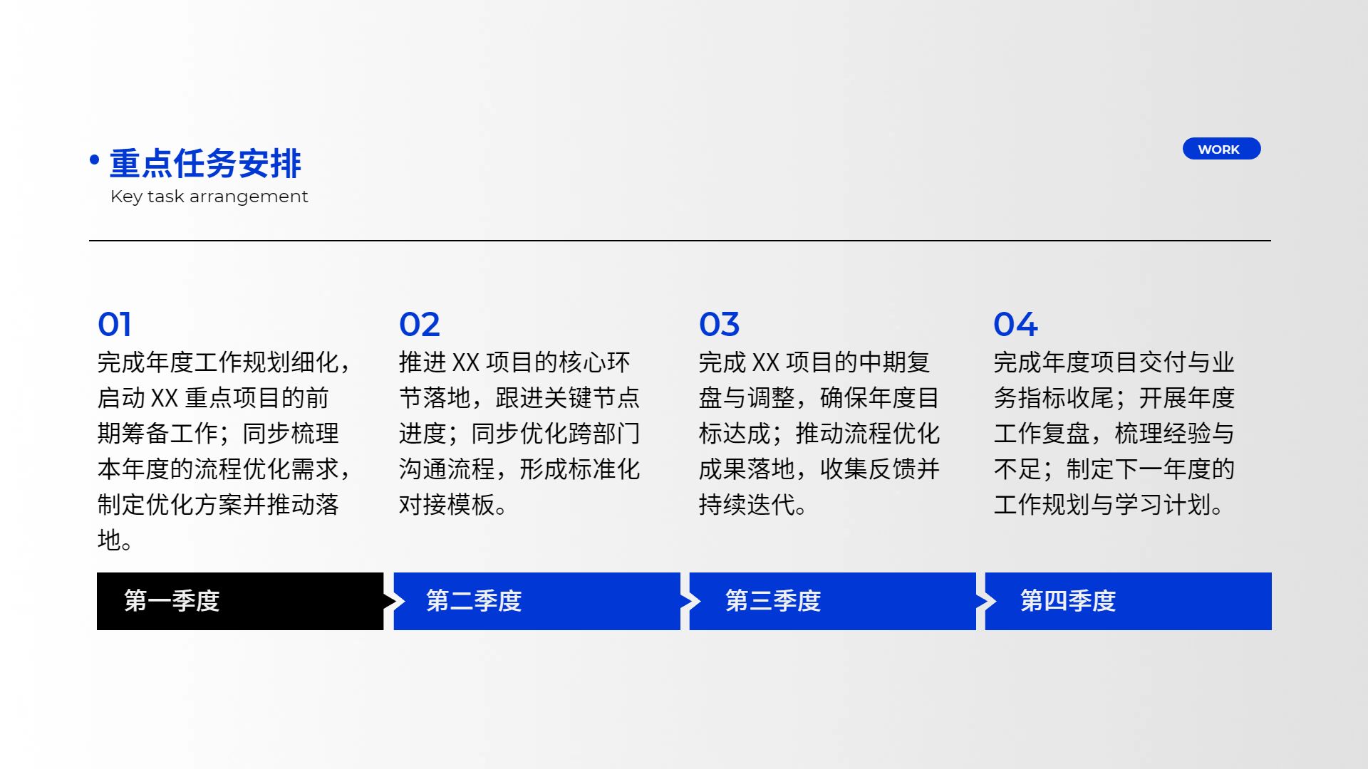 简约商务风蓝色通用类计划总结年中总结公司企业工作汇报PPT
