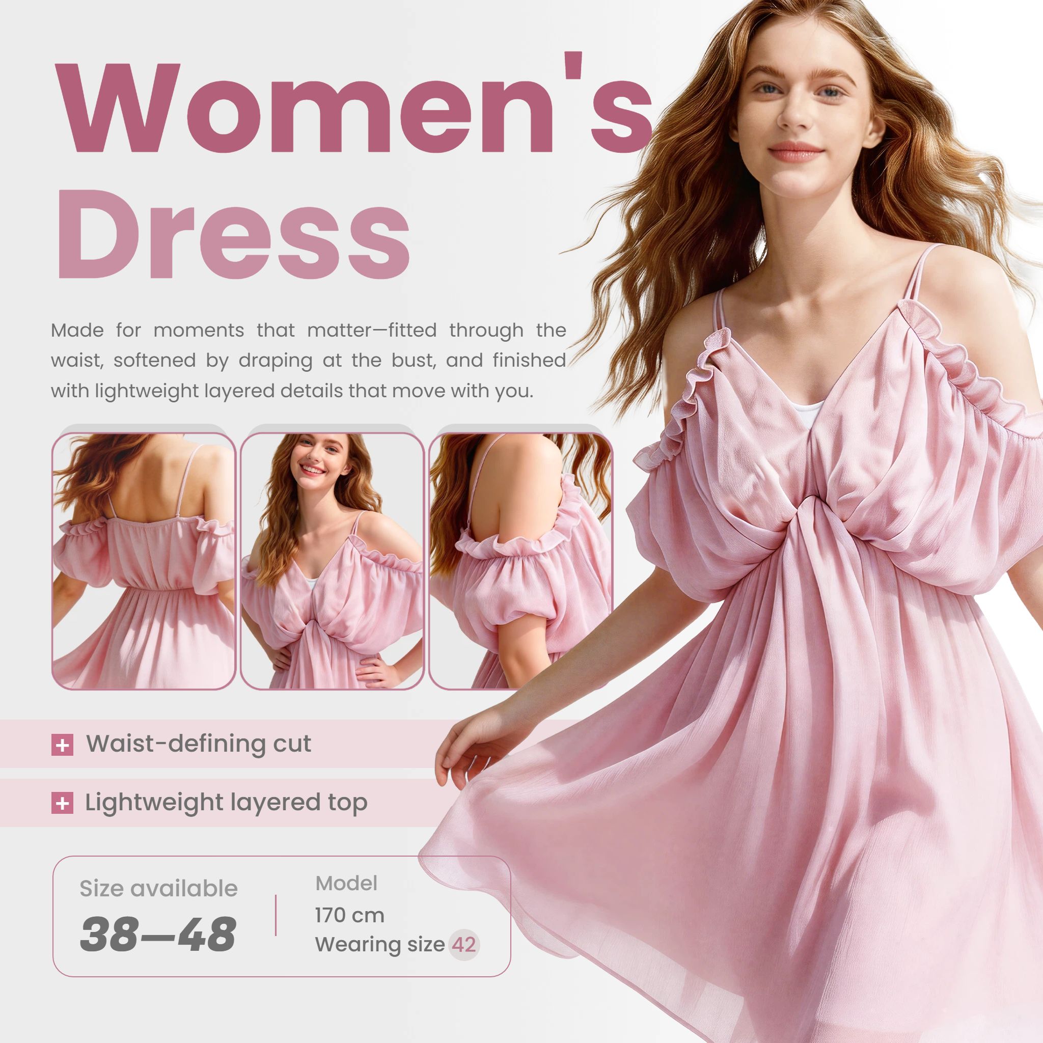 简约时尚风粉色鞋服箱包服饰箱包类跨境电商主图