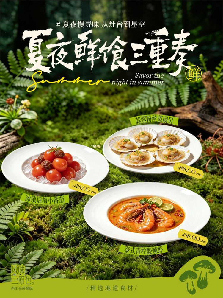 实景风绿色交流分享餐饮美食活动小红书封面