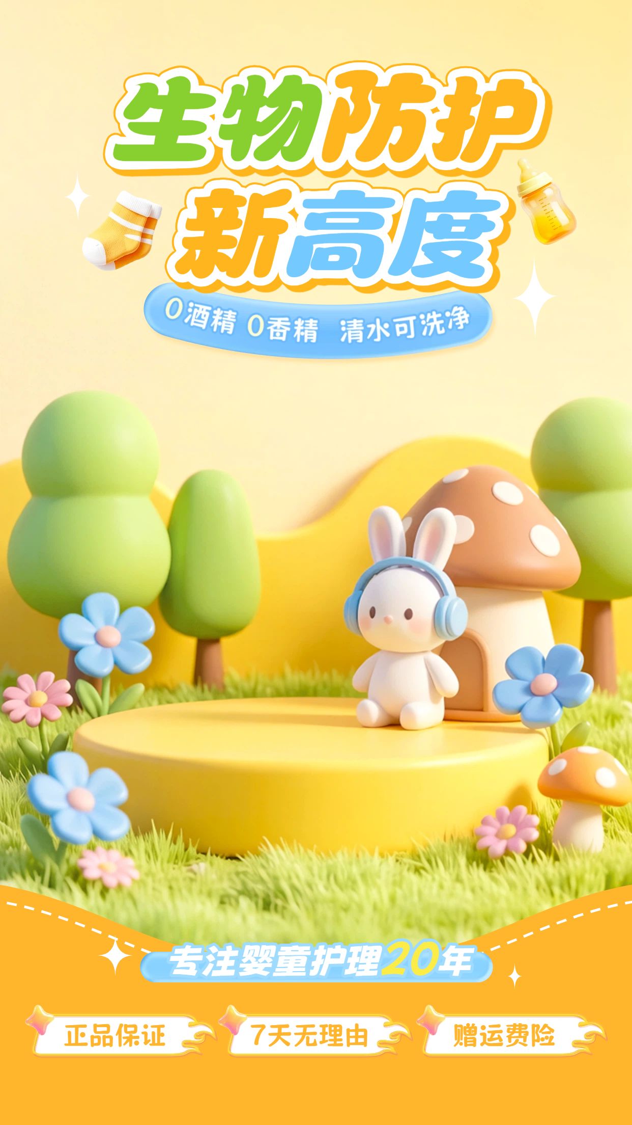 3D橙黄色通用类营销带货直播间背景