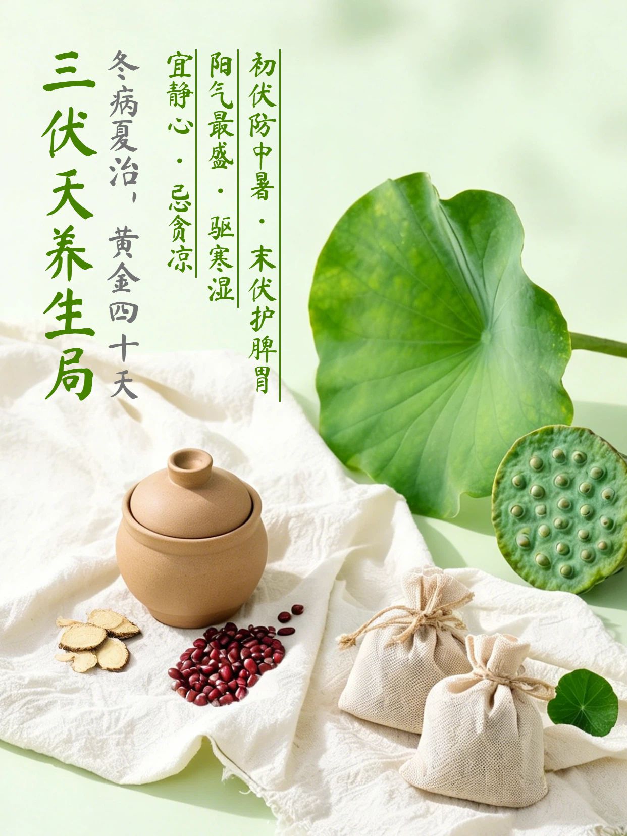 实景风黄绿色通用类交流分享三伏天节气介绍知识科普小红书封面