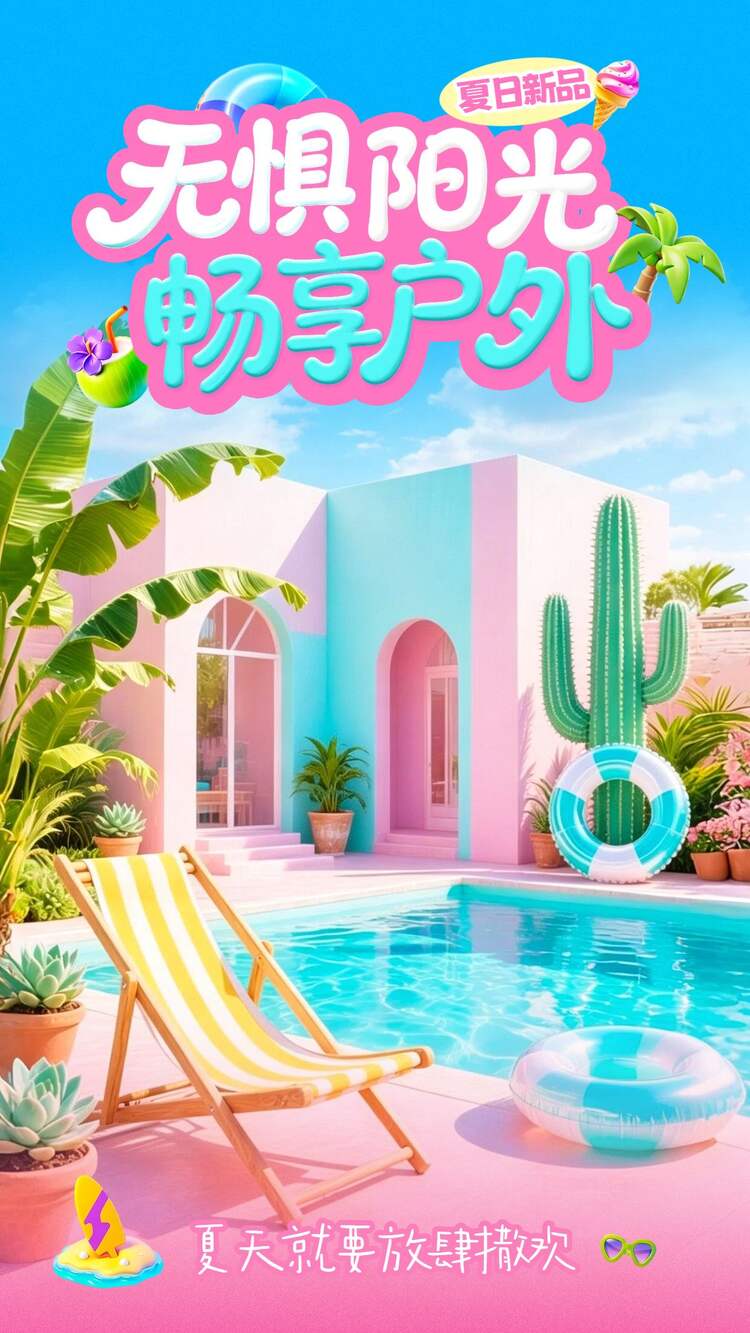 3D时尚风蓝色粉色通用类营销带货直播间背景