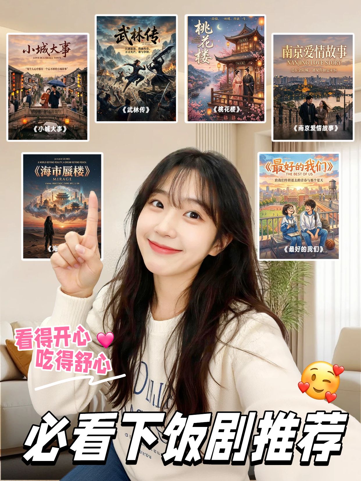 实景风橙色通用类交流分享必看下饭剧推荐小红书封面