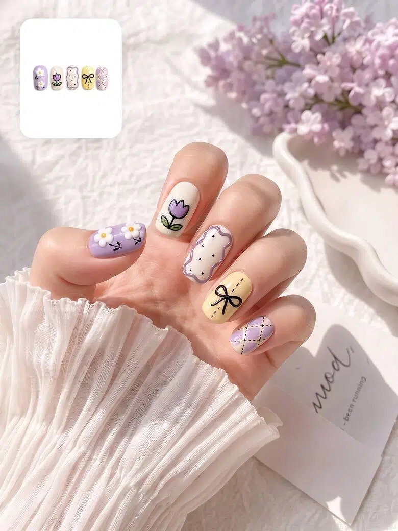 nail art style image pastel flower showcase 08