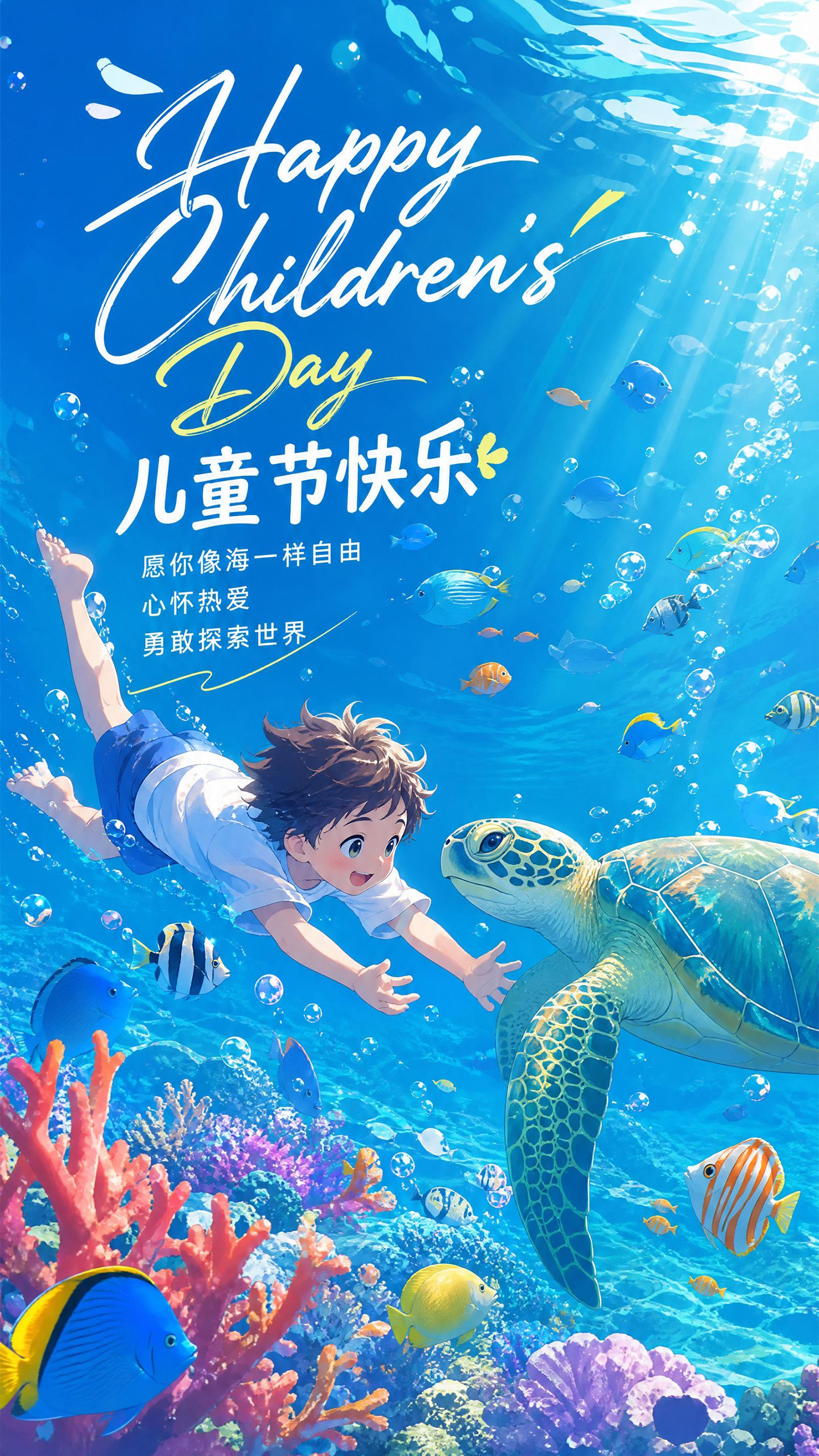 六一儿童节节日祝福海报