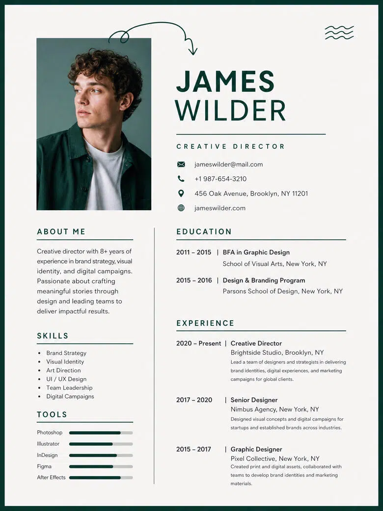 green-content-creator-resume-showcase