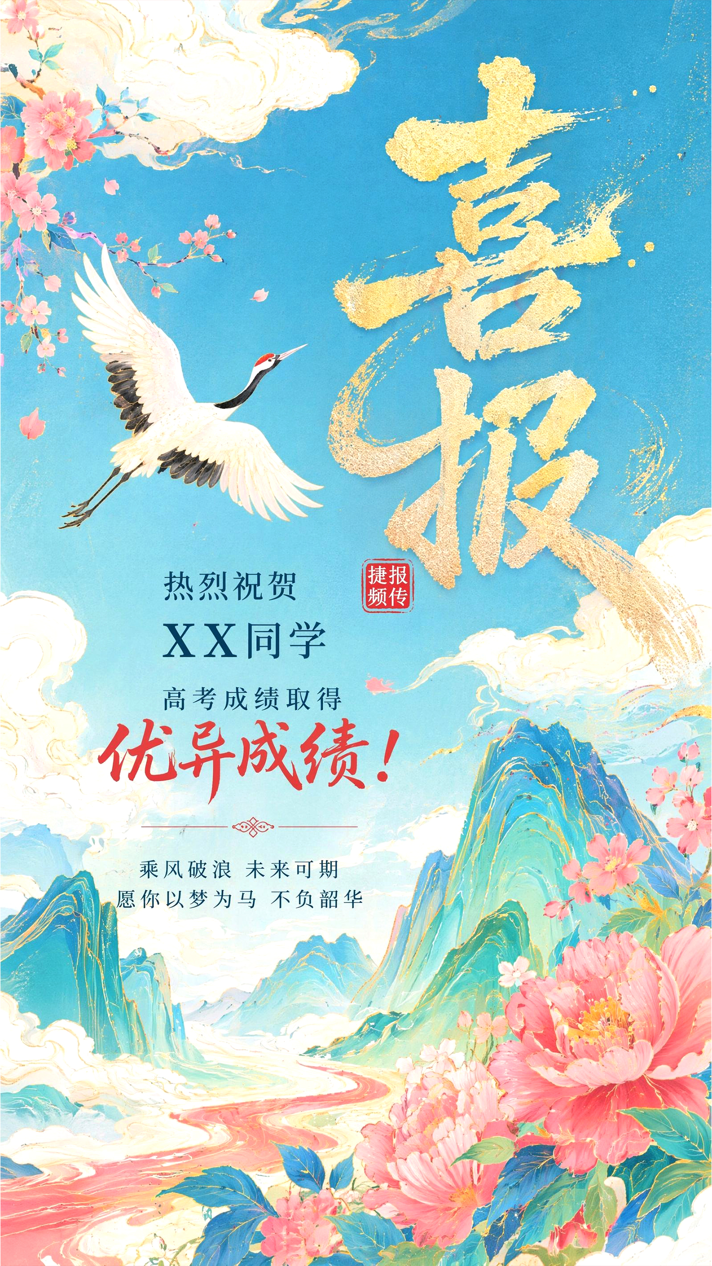 高考中考高分录取喜报表彰海报