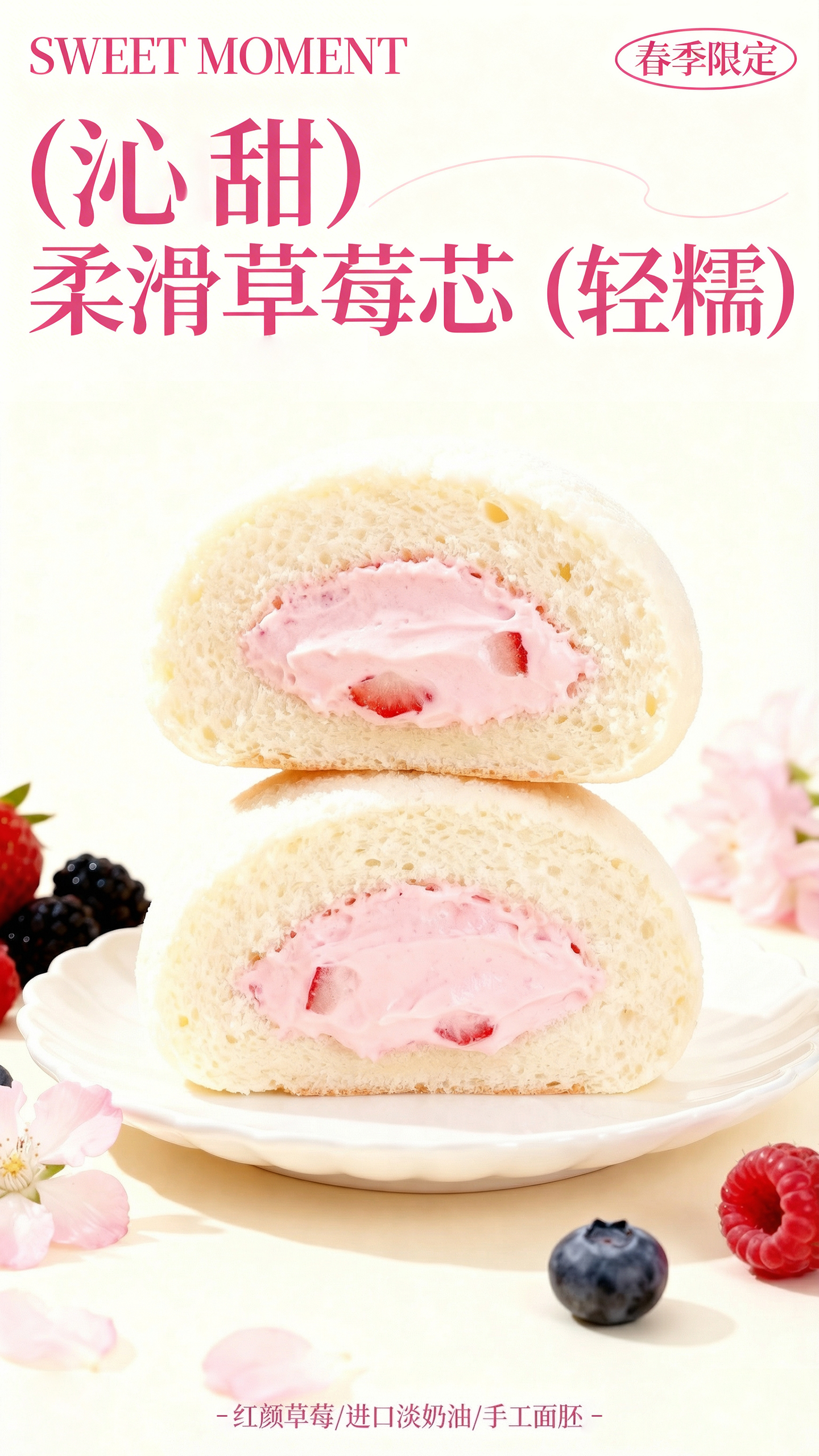 春日限定甜品新品上新宣传海报
