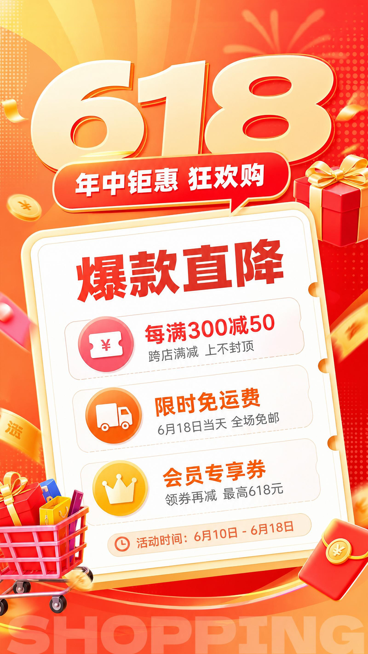 618年中大促促销活动海报
