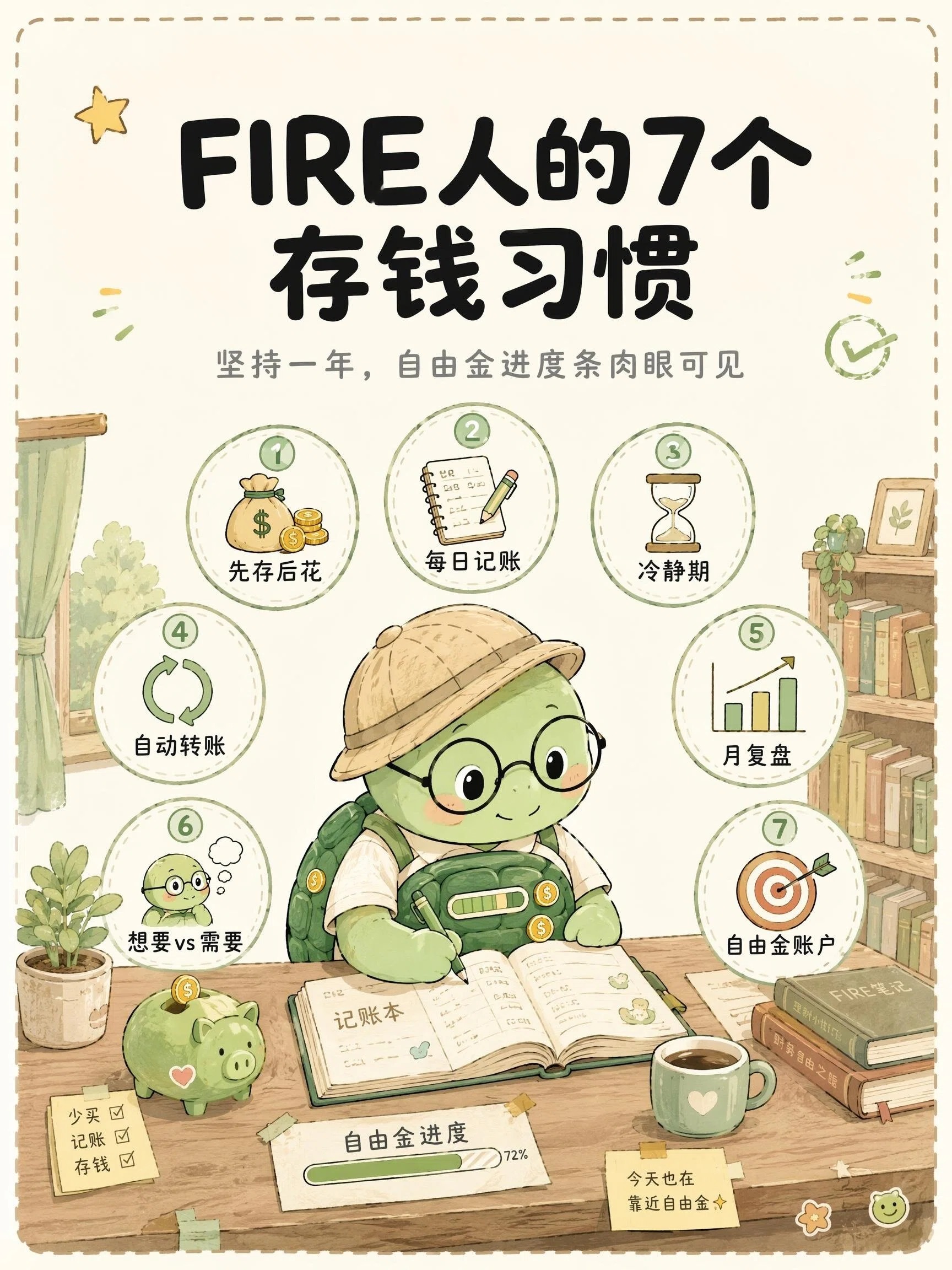 财务自由人群存钱习惯图文场景首图