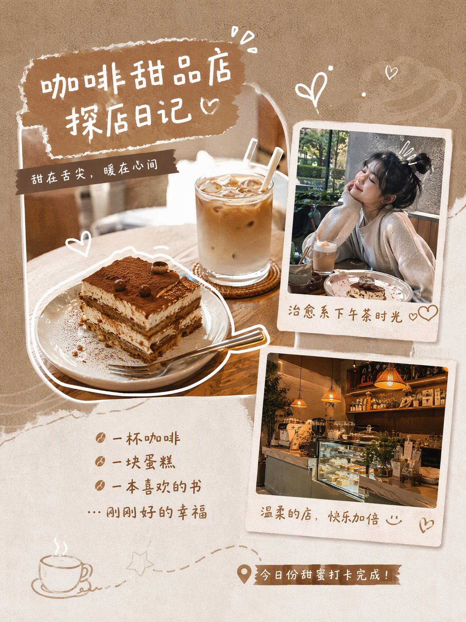 咖啡甜品店探店日记封面场景首图