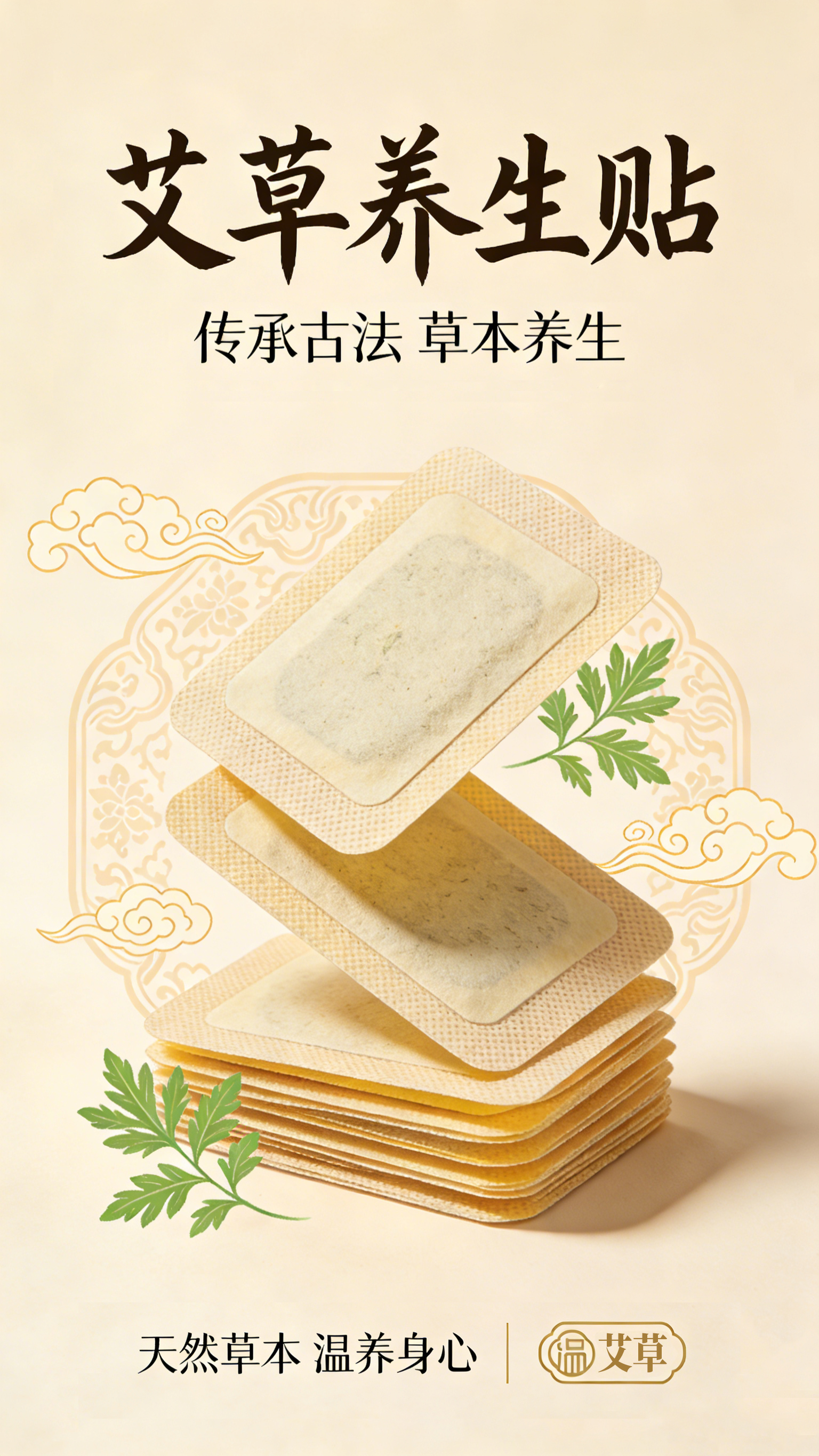艾草养生贴营销海报