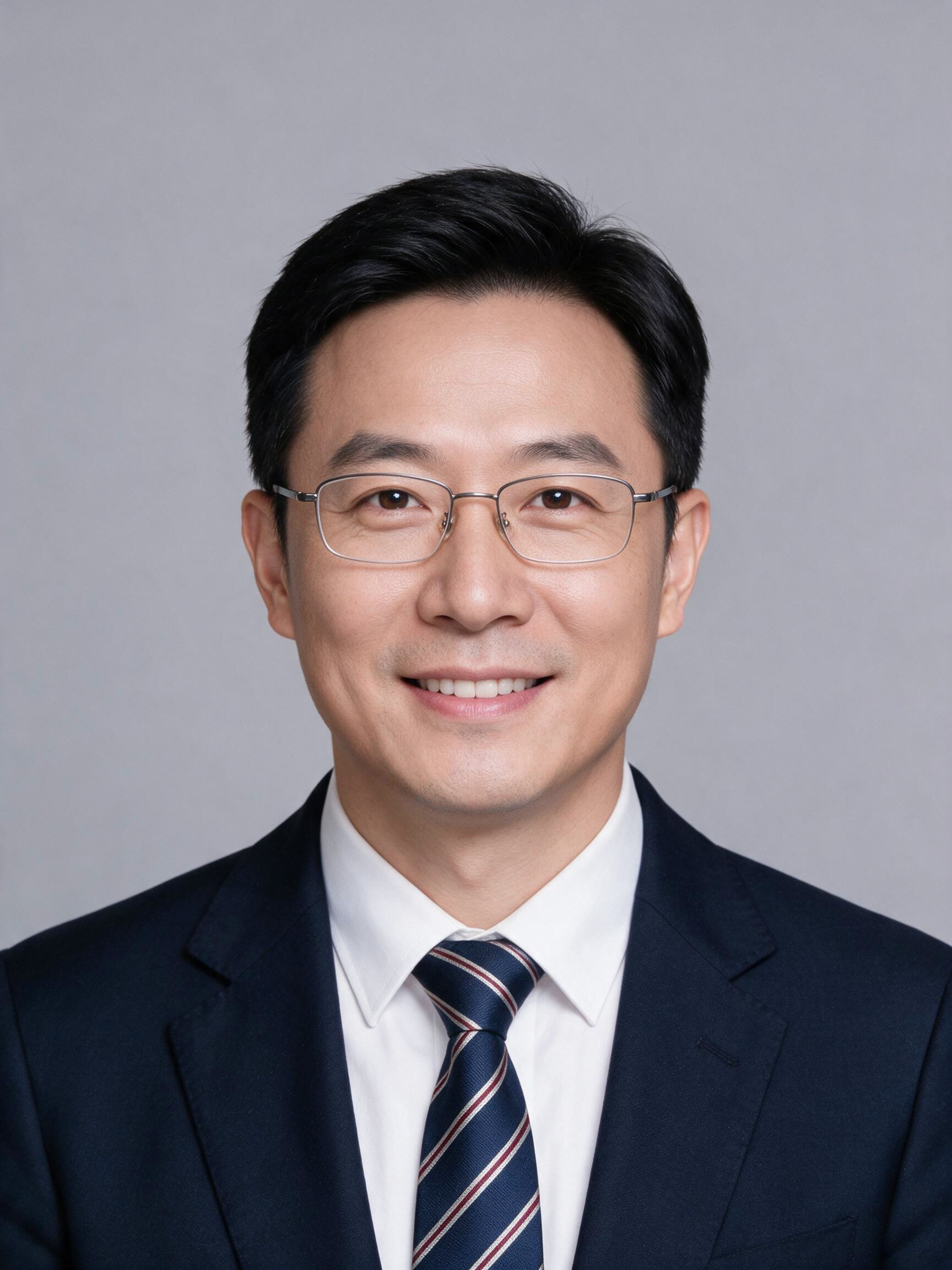 灰底男商务证件照-案例展示