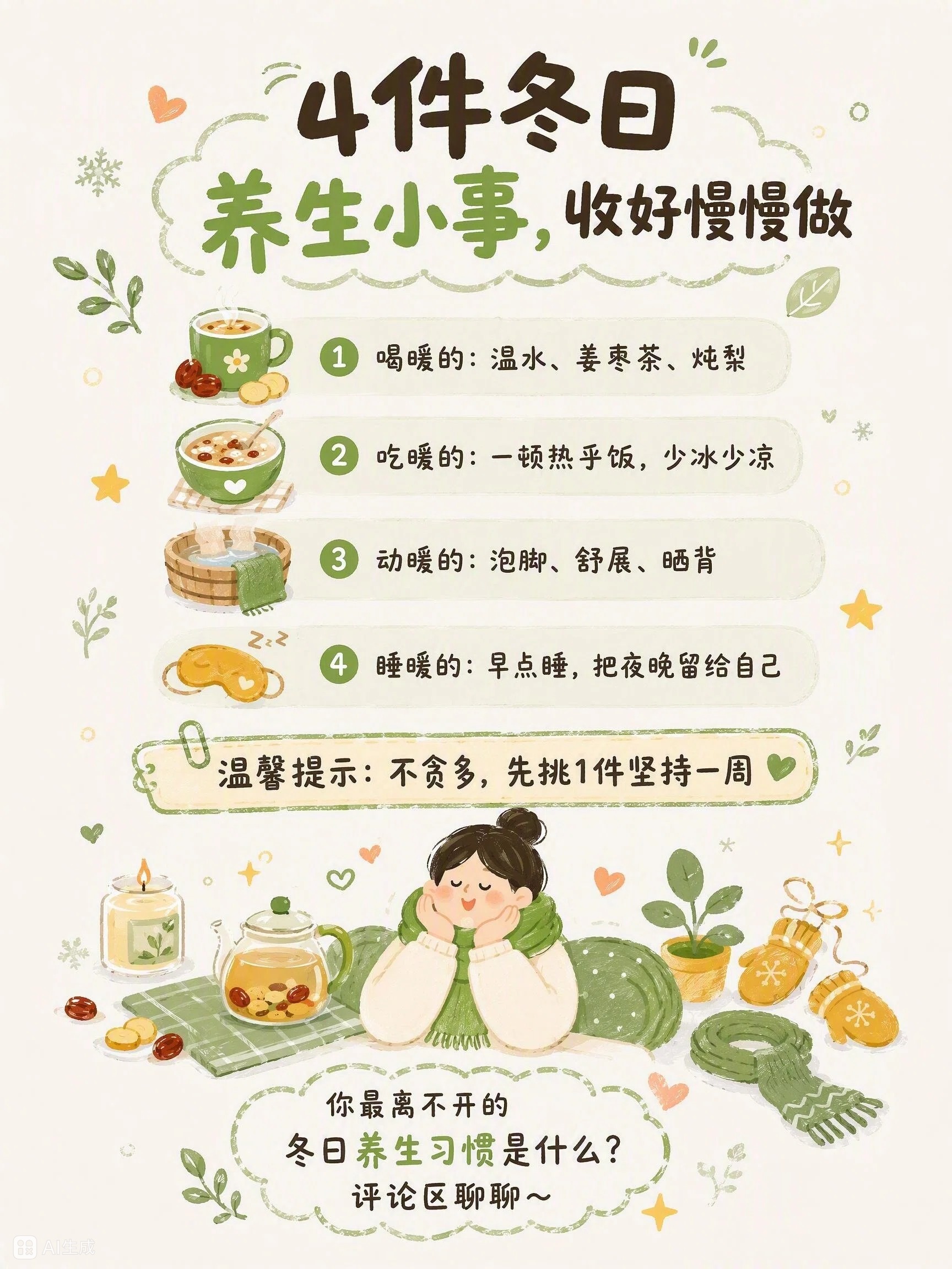 冬日养生四件小事场景首图