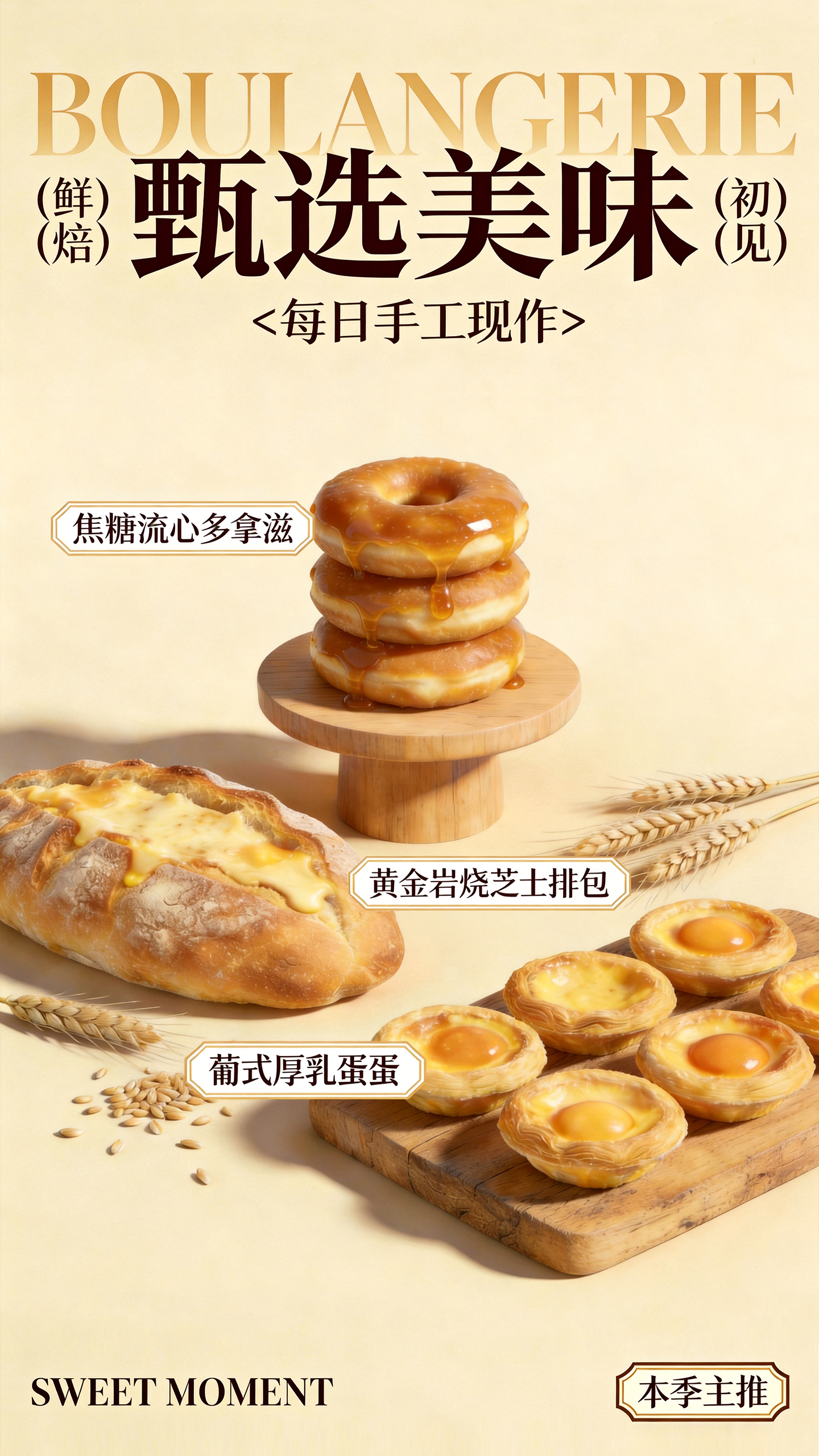 烘焙甜品本季主推介绍展示海报