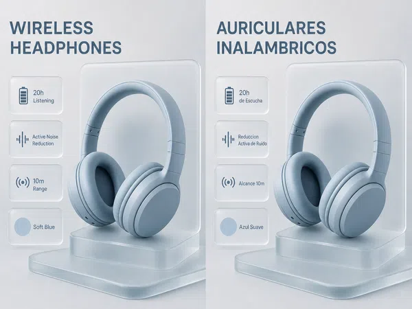 SEO collage - headphones English to Spanish