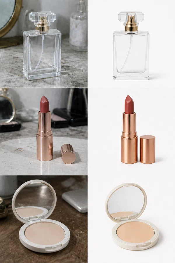perfume lipstick powder compact batch retouch comparison