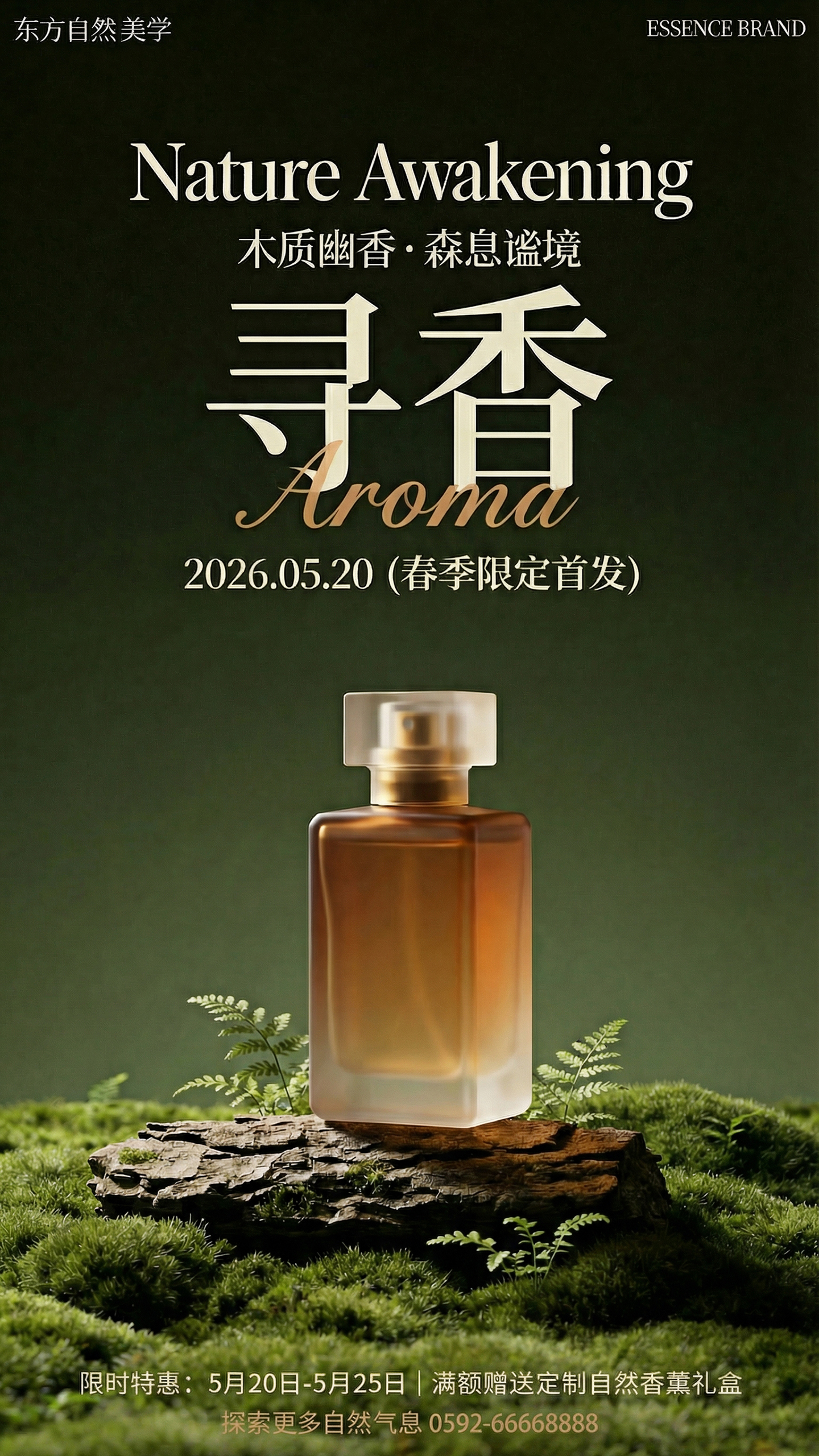 520限定木质香水新品首发活动宣传海报