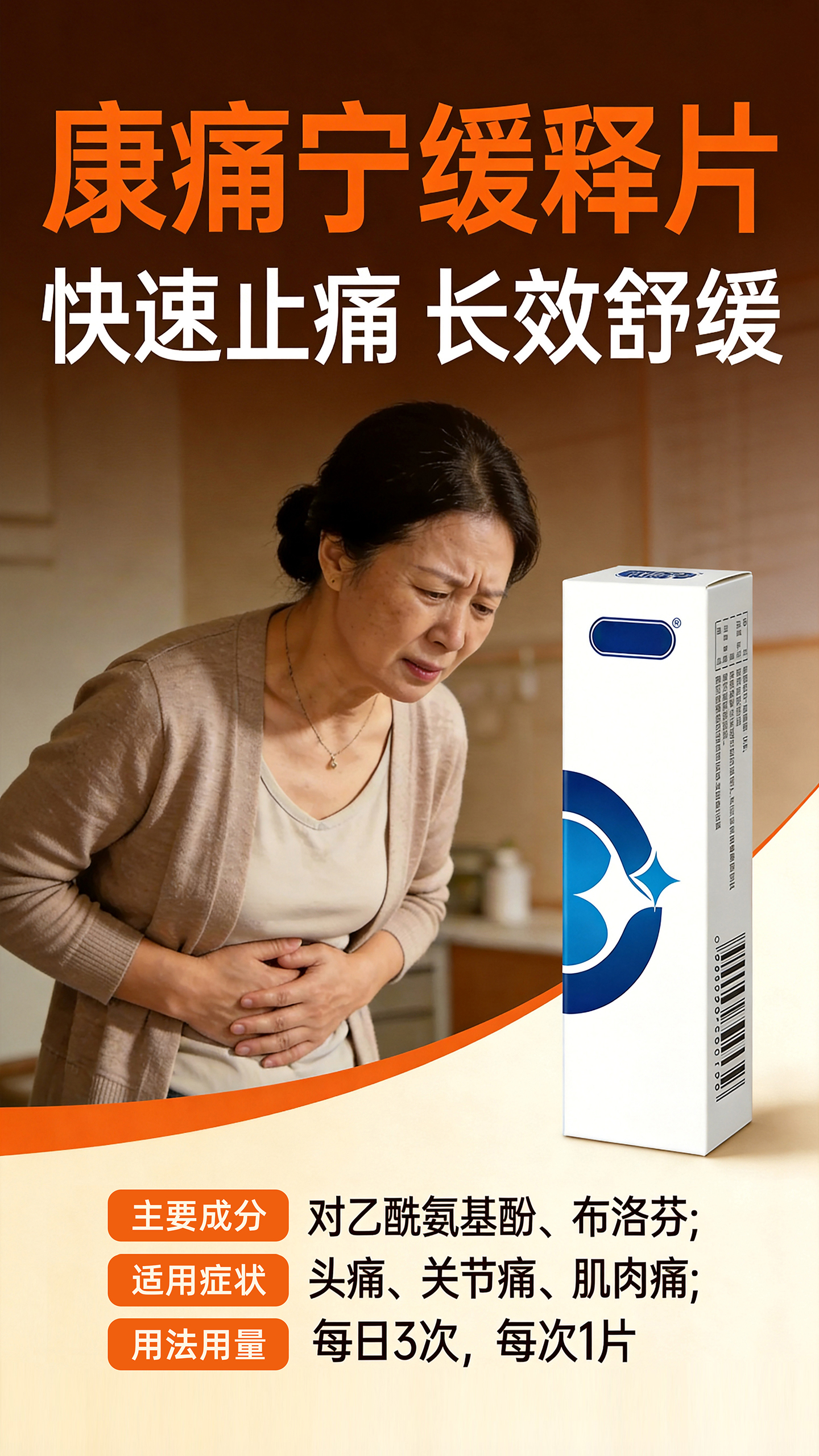 药品成分及使用说明产品展示促销海报