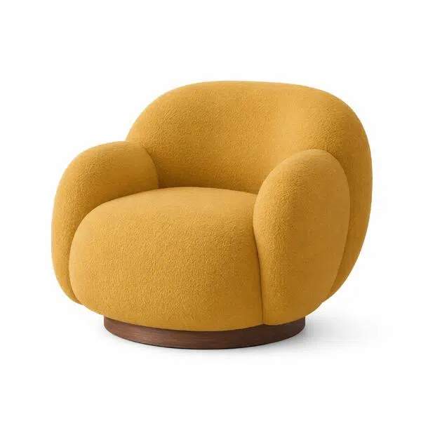 white background product retouch mustard yellow curved lounge chair SEO collage 06