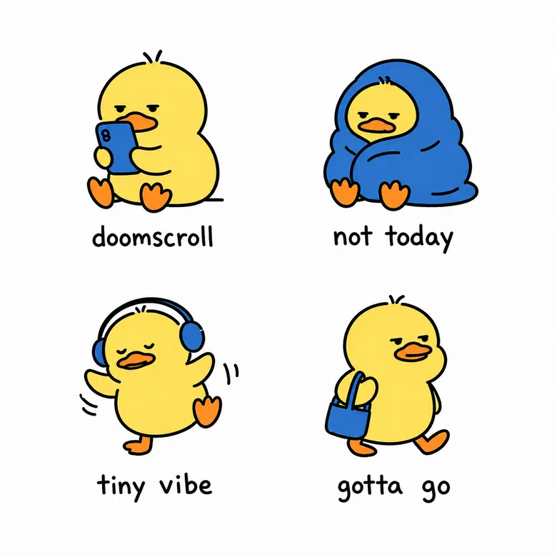 yellow-duck-everyday-mood-sticker-pack-showcase