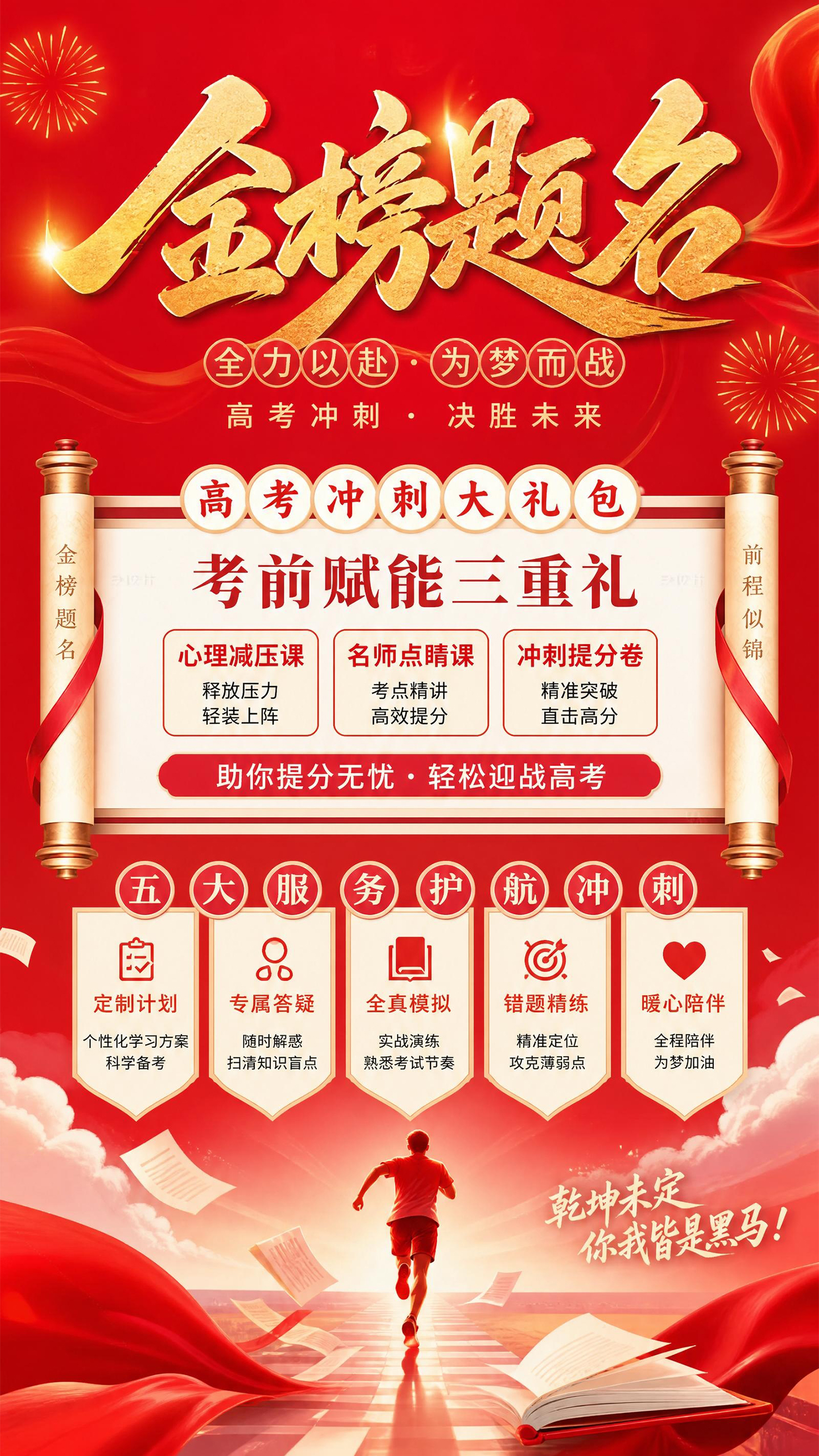 高考冲刺提分课程营销海报