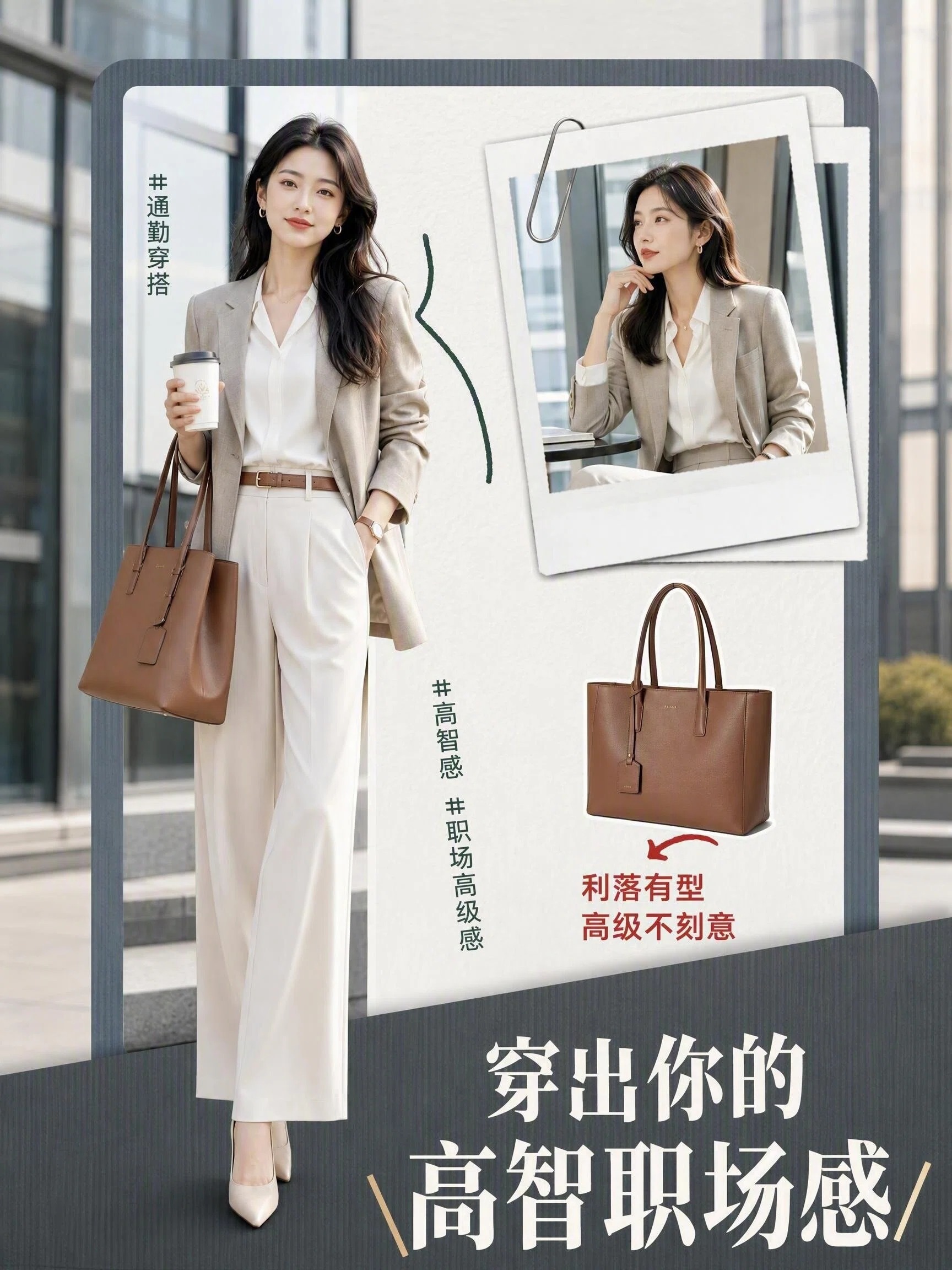高智职场感通勤穿搭品牌海报