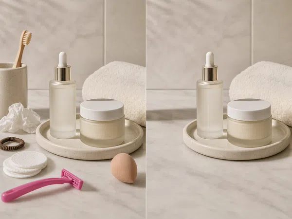skincare vanity clutter removal comparison-seo hero