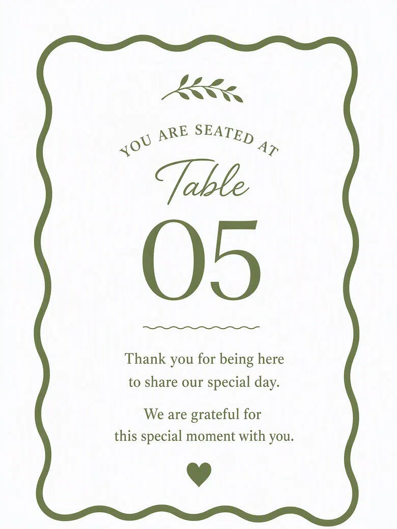 green-wedding-table-number-card-showcase