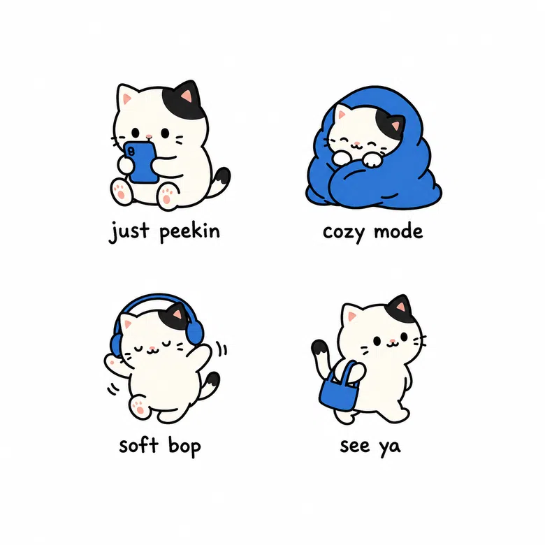 blue-and-white-cartoon-cat-sticker-pack-showcase