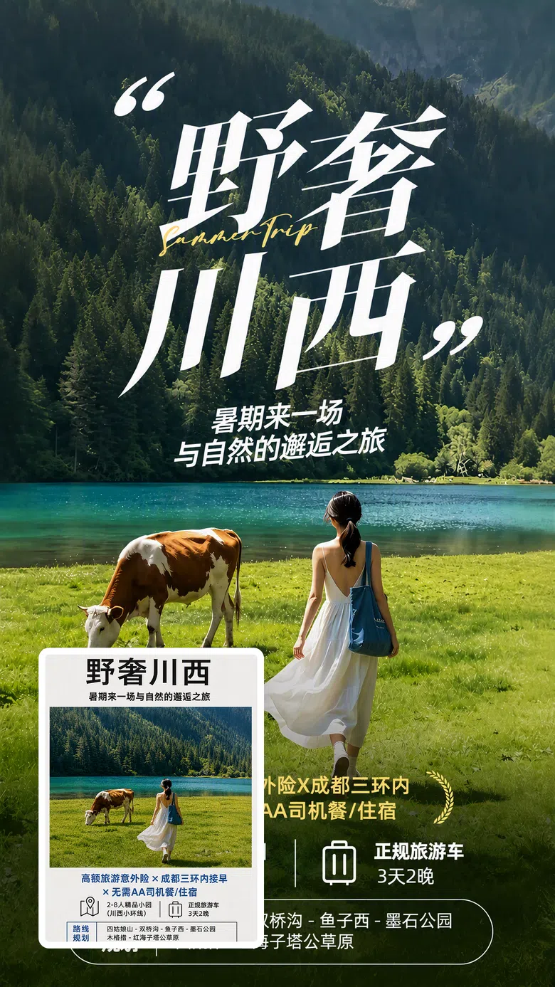 川西自然旅行海报