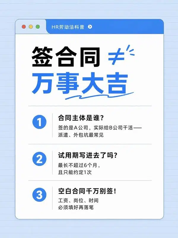 签合同注意事项劳动法科普场景首图