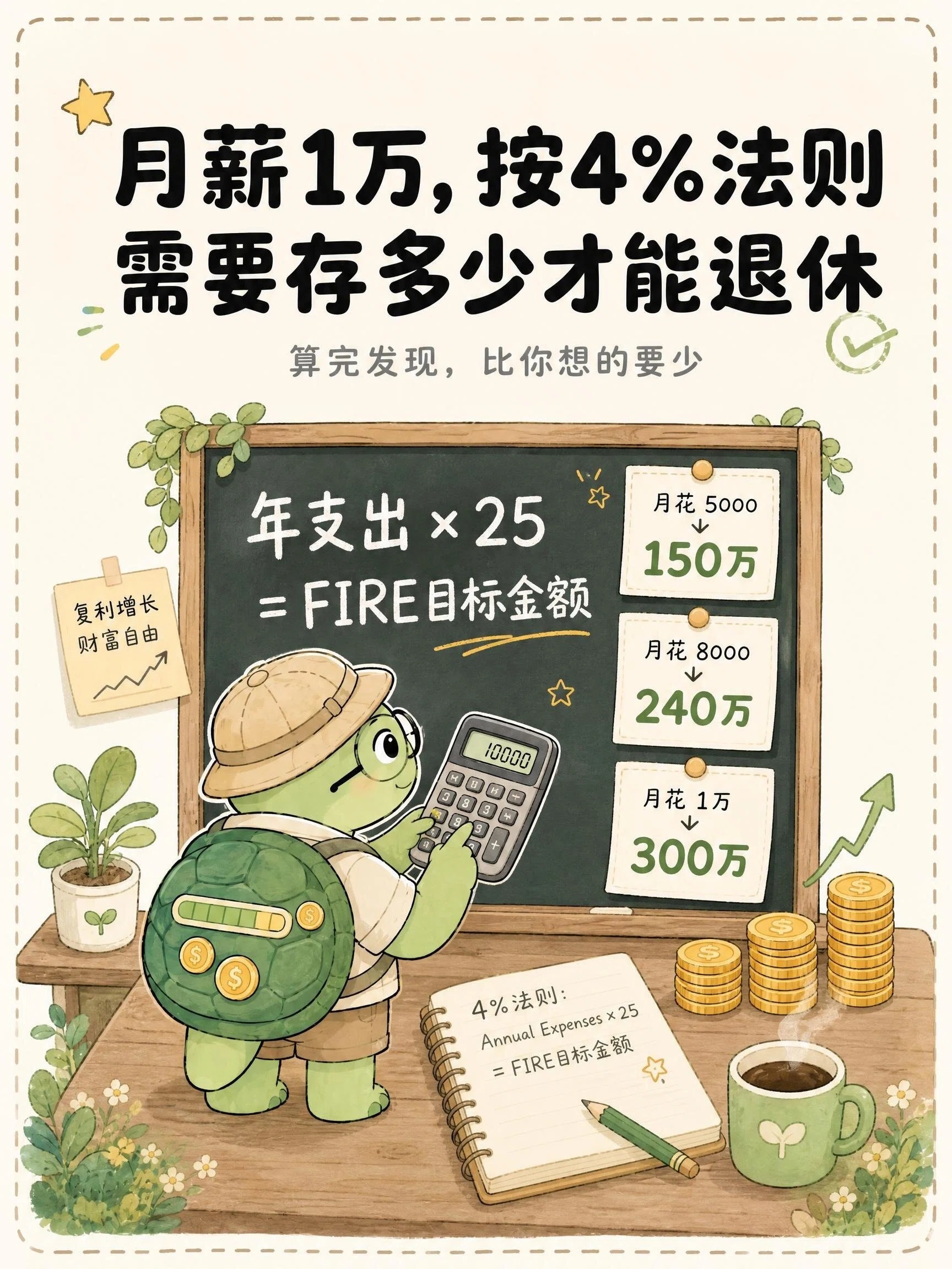 月薪一万五财务自由退休计算图文场景首图