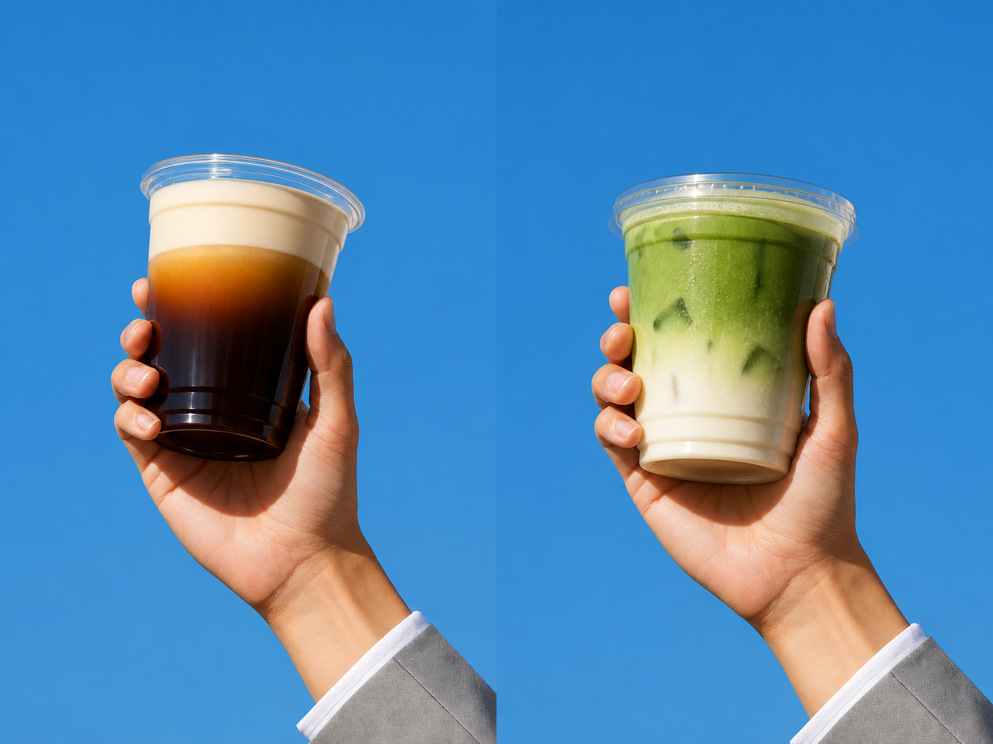 冰咖啡换抹茶拿铁对比图