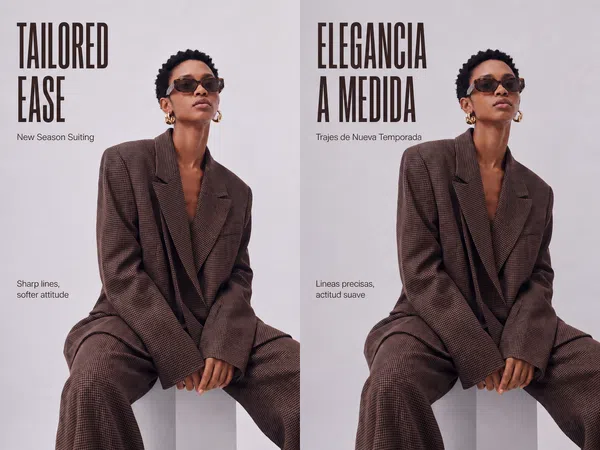 SEO collage - fashion portrait English to Spanish