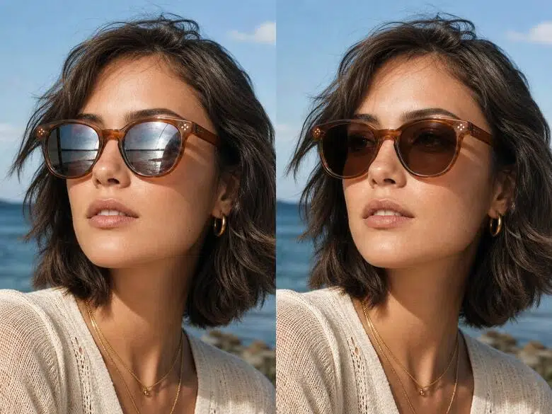 sunglasses lens glare removal comparison-showcase