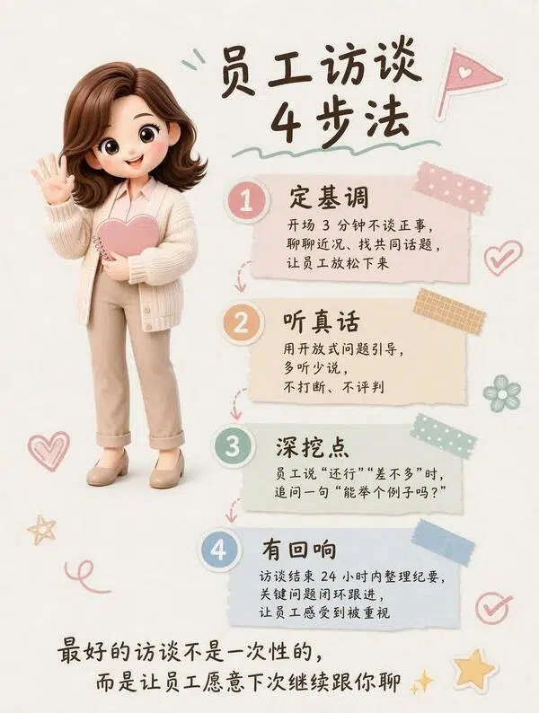 员工访谈四步法图文场景首图