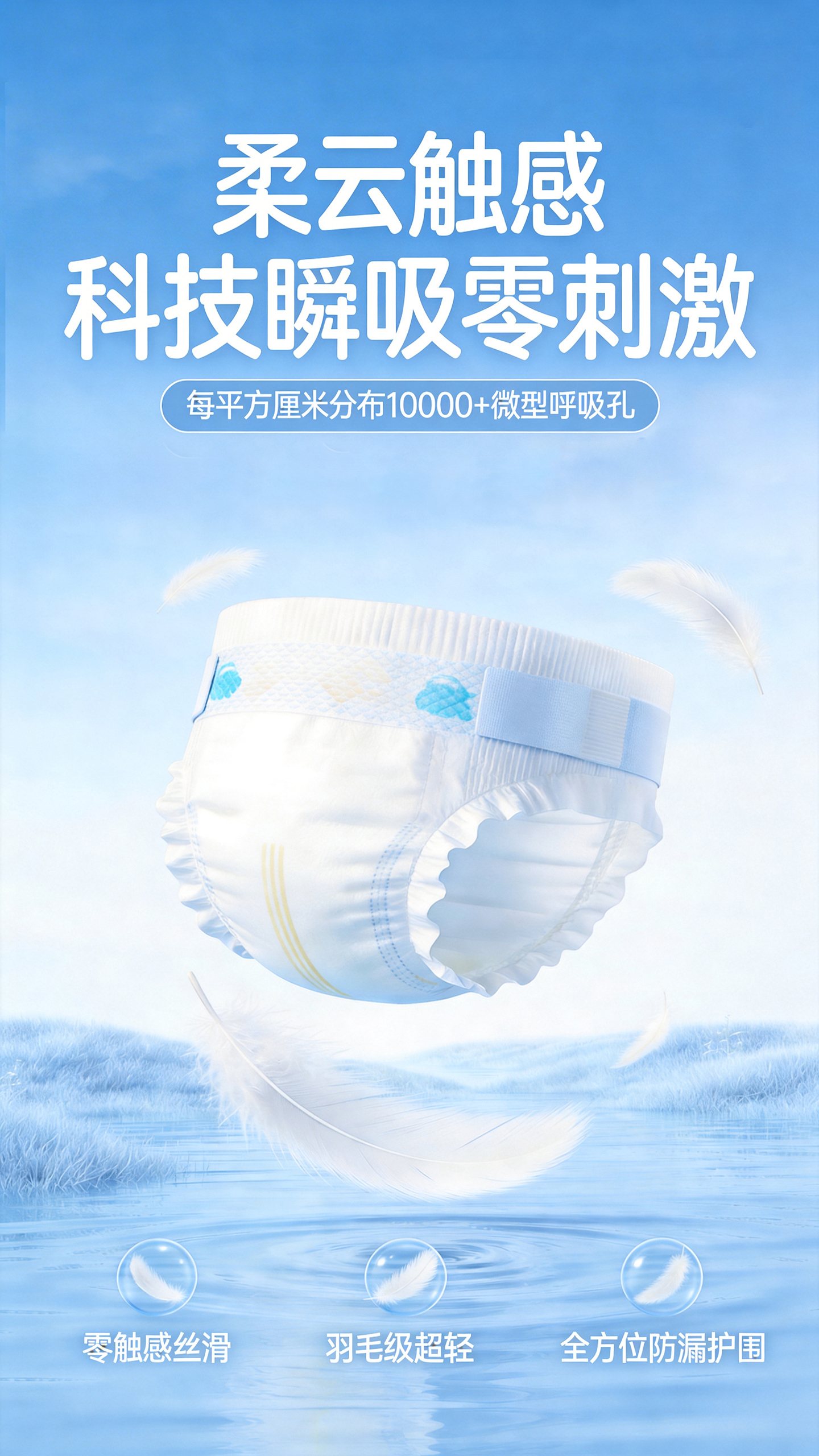 纸尿裤产品核心卖点展示促销海报