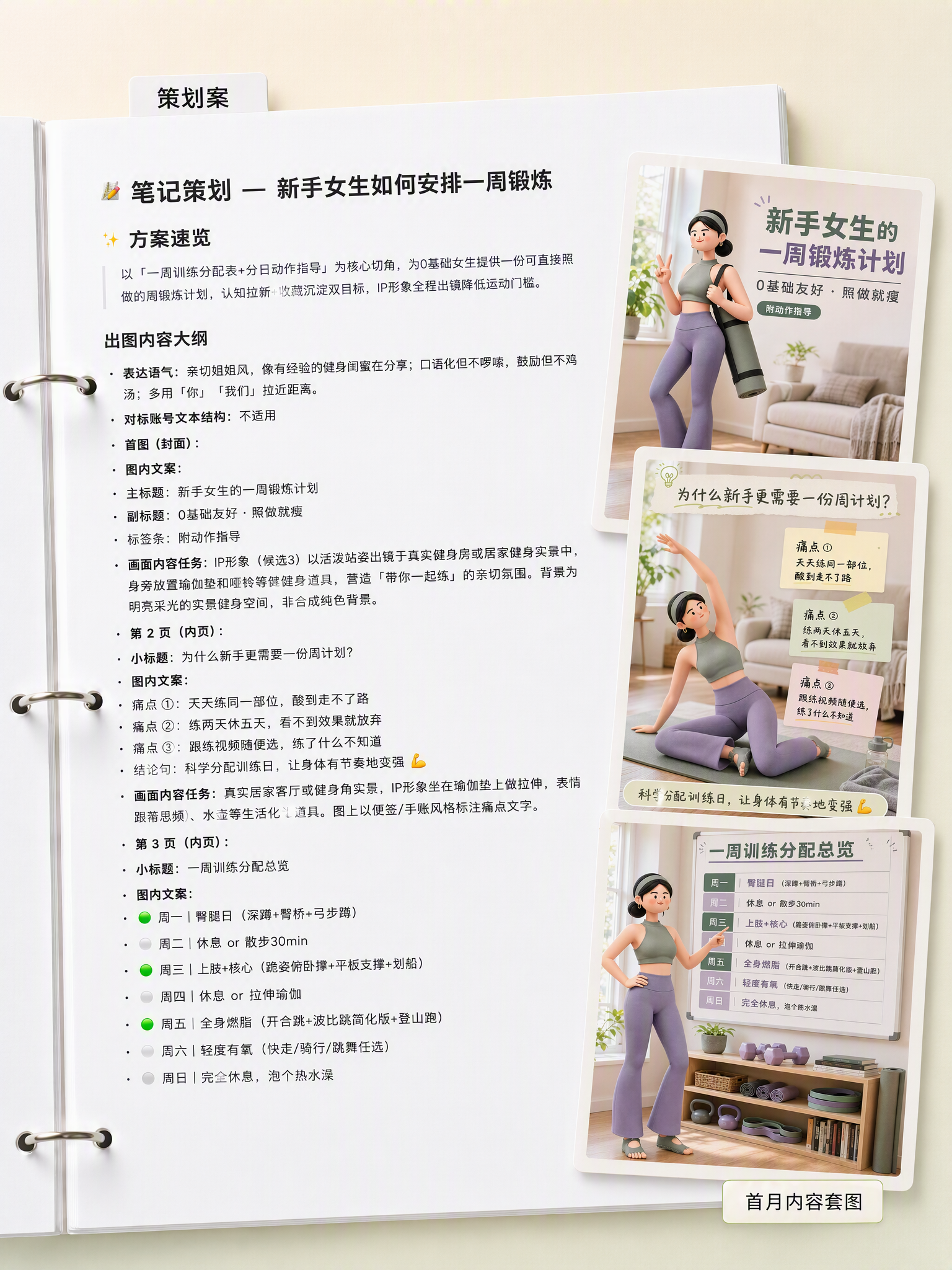 健身新手图文策划案场景首图