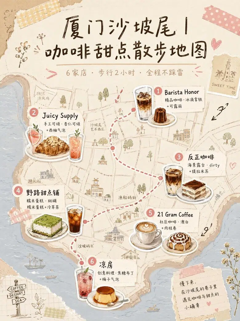 厦门沙坡尾咖啡地图手账