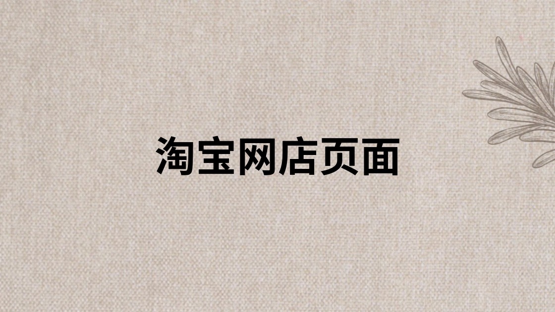 淘宝网店页面