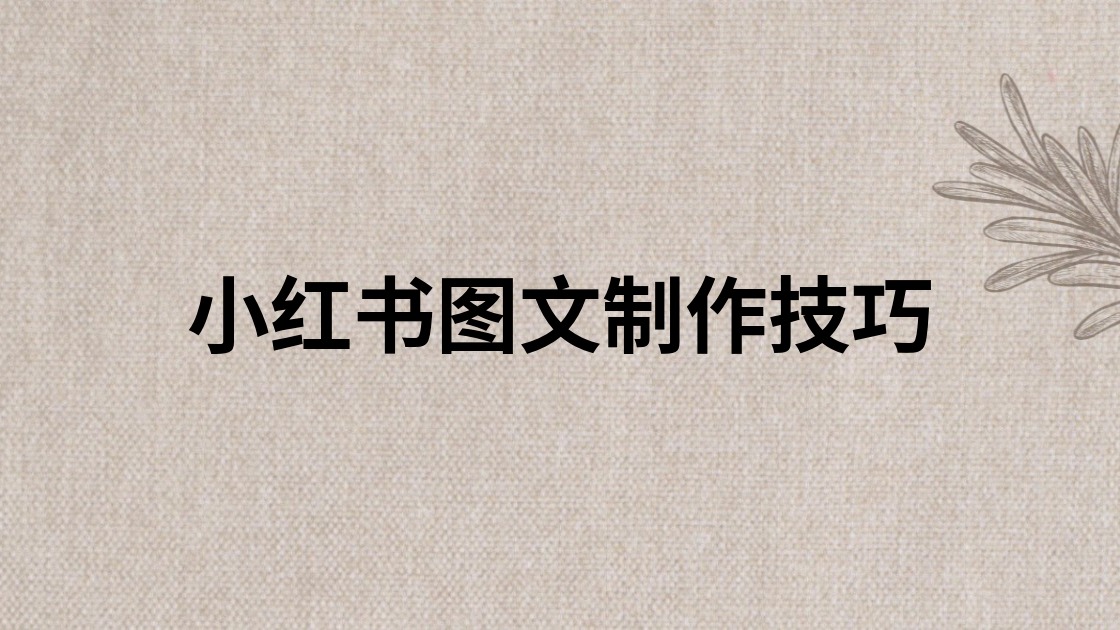小红书图文制作技巧