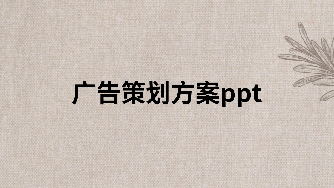 广告策划方案ppt
